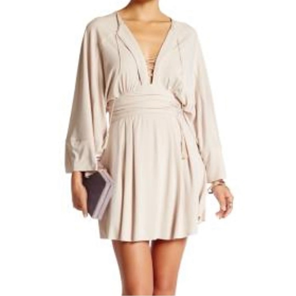 Free People|| Boho Corset Style Mini Dress, Renaissance, Size 6 Soft as butter - Picture 2 of 8